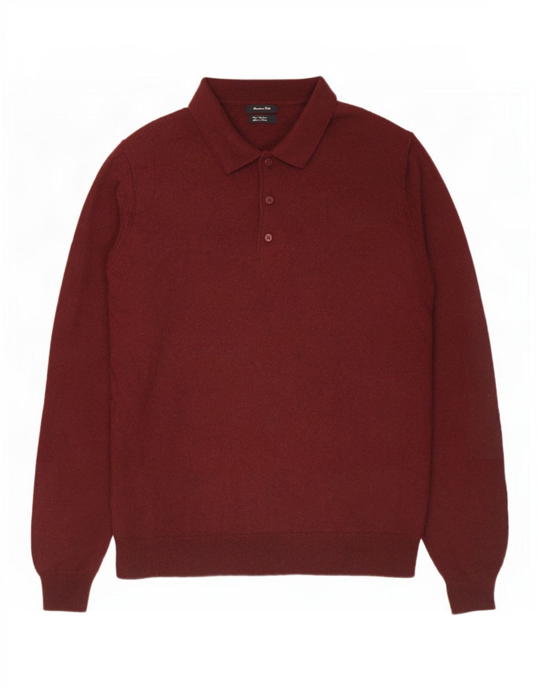 Massimo Dutti Herre Polo Neck Jumper Sweater Stor Bourgogne uld