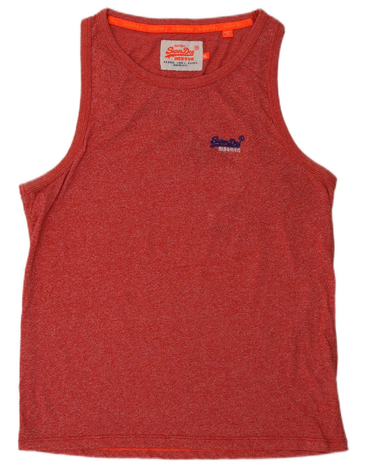 Superdry Herrevest Top XL Rød Flecked Bomuld