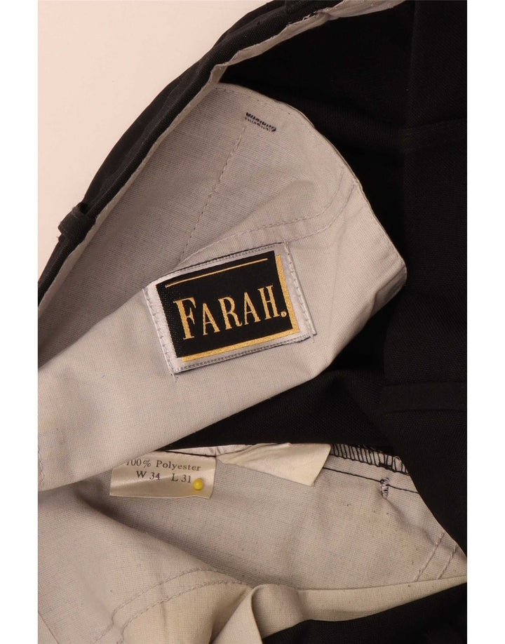Мужские костюмные брюки Farah W34 L31 черные из полиэстера