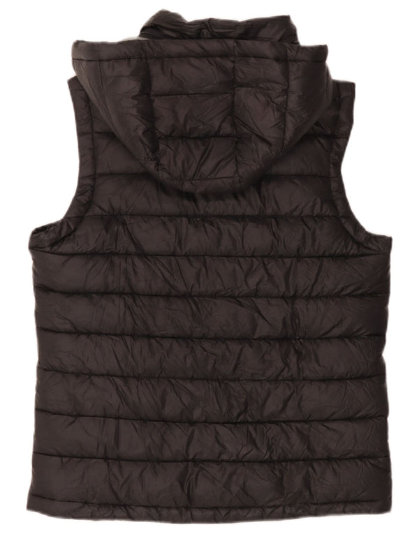 Champion Mens Hooded Padded Gilet UK 36 Small Black Polyester