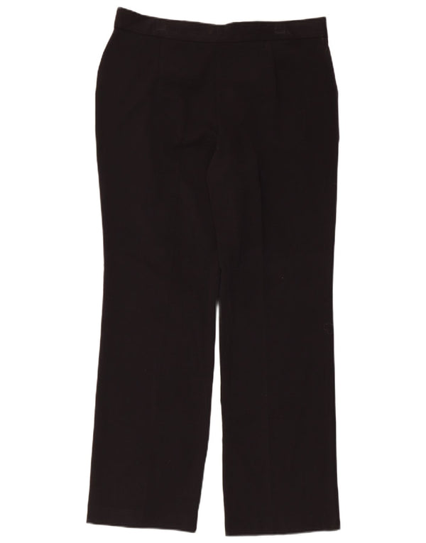 Marks & Spencer Womens Straight Casual Trousers UK 12 Medium W32 L28 Black