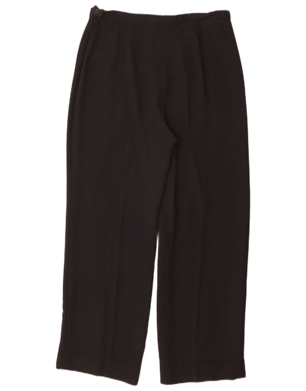 Max Mara Dame Lige Casual Bukser UK 16 Large W32 L30 Black Acetate