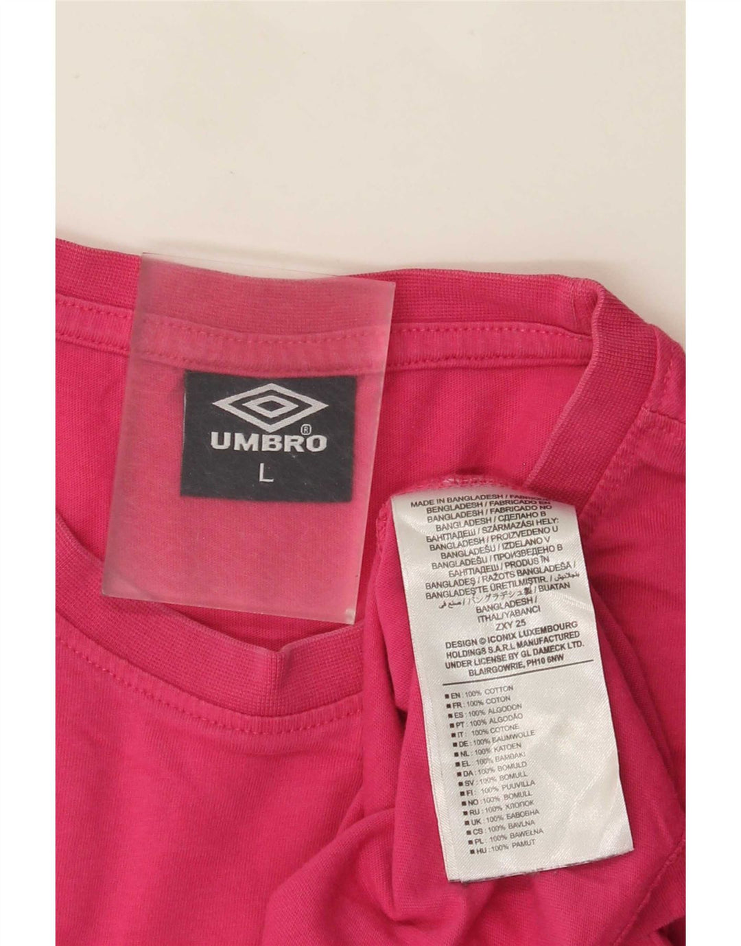 Umbro Mens Graphic T-Shirt Top Large Pink Cotton