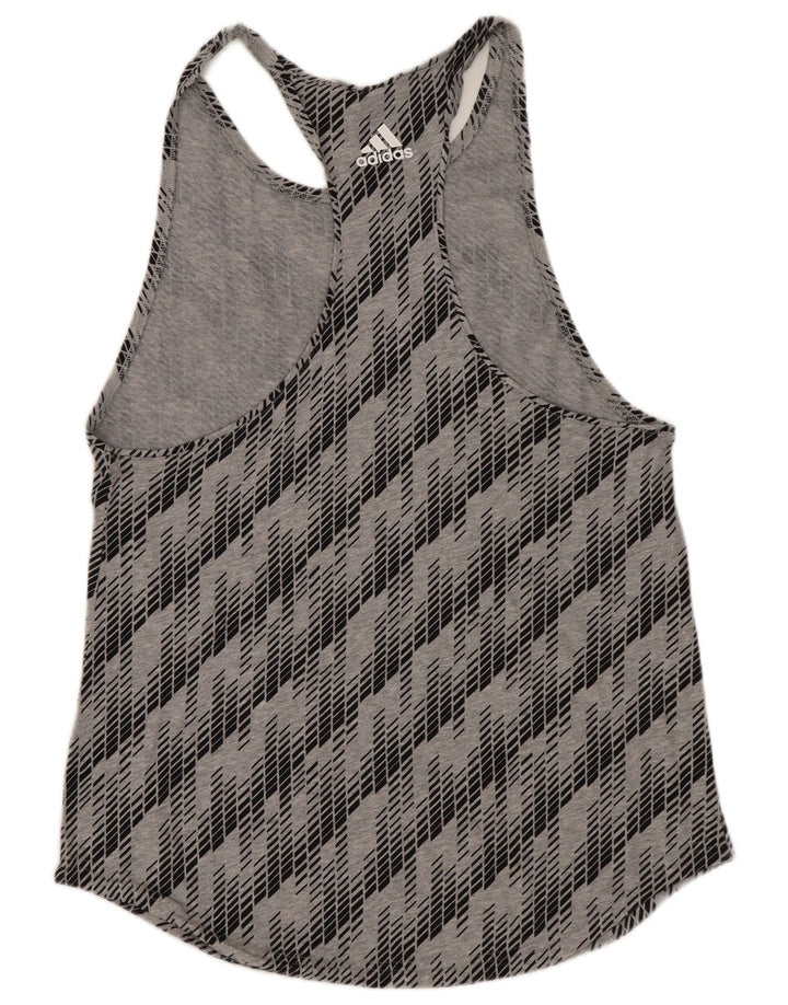 Adidas Damen Graphic Vest Top UK 8 Small Grau Geometrisch
