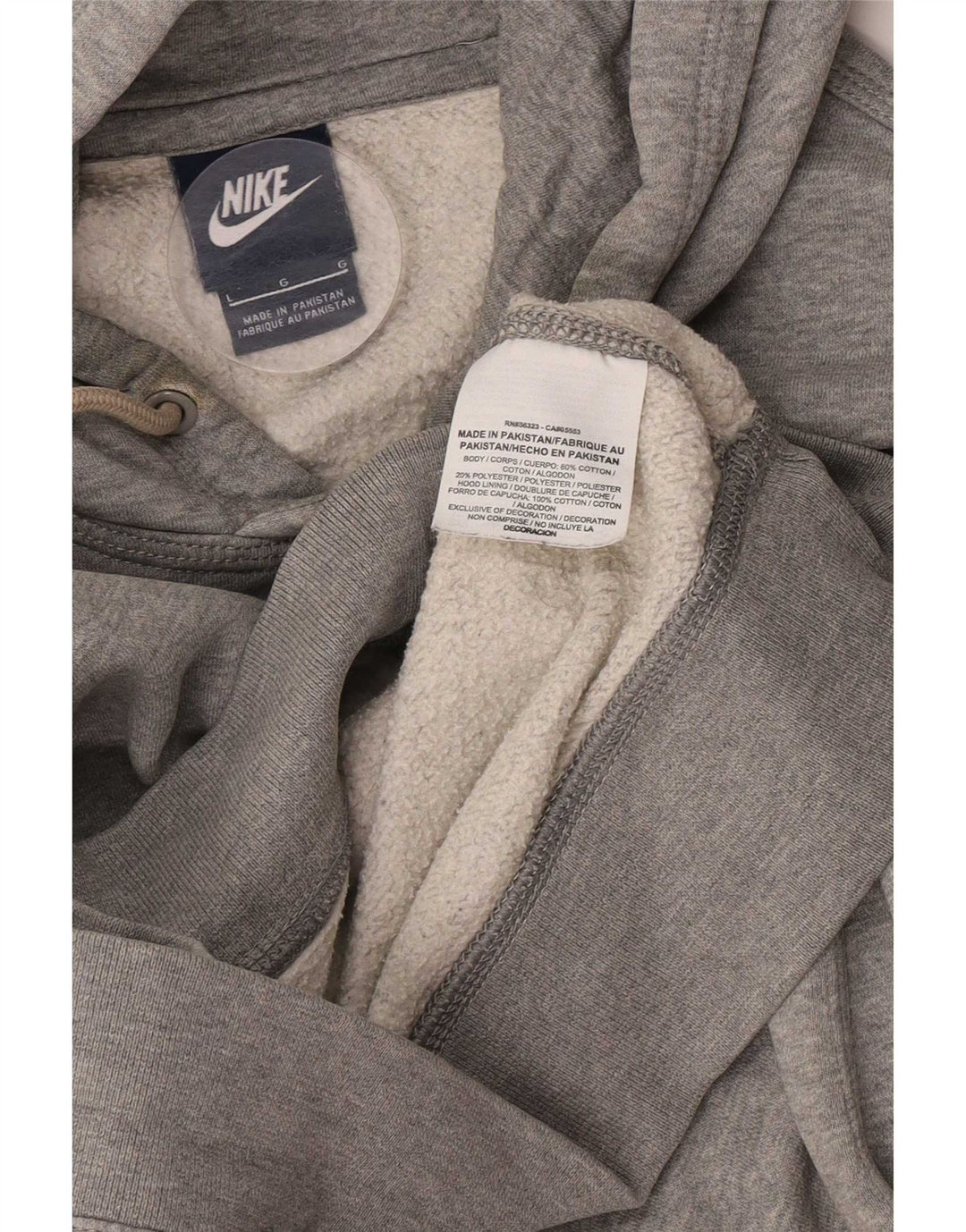 Nike Mens Hoodie Jumper Large Grey Flecked Cotton