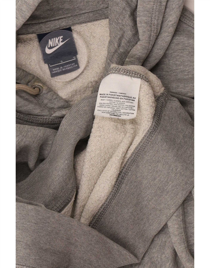 Nike Mens Hoodie Jumper Large Grey Flecked Cotton