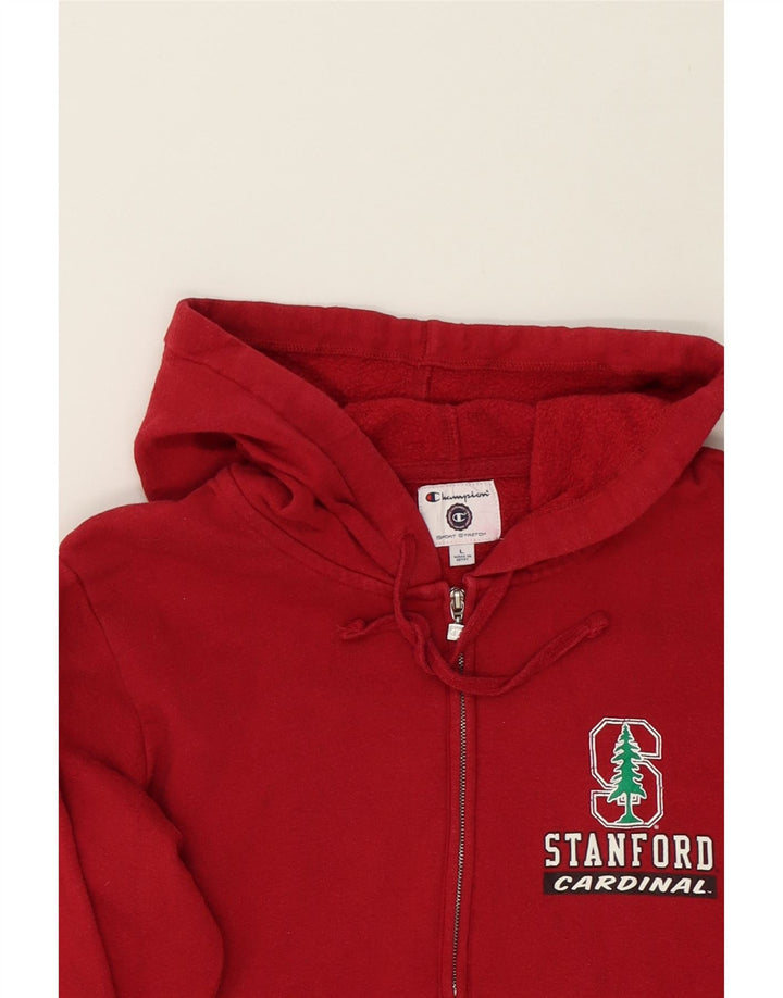 CHAMPION Mens Graphic Hoodie Jumper Large Red Cotton Vintage Champion and Second-Hand Champion from Messina Hembry 