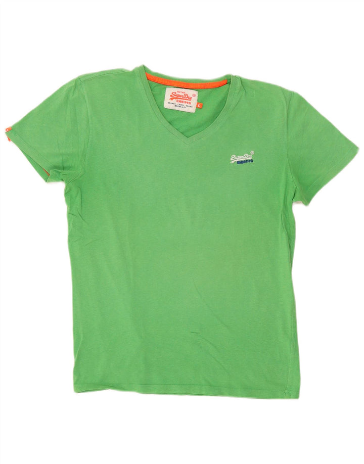 Superdry Mens T-Shirt Top Large Green Cotton