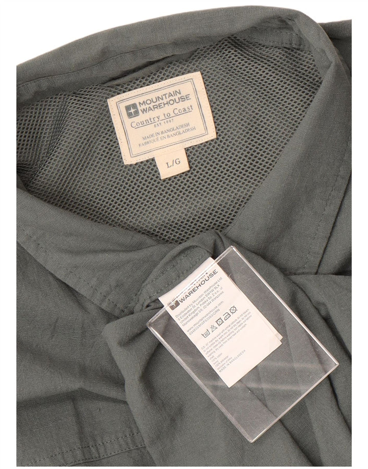 Mountain Warehouse Mens Short Sleeve Shirt Large Grey Cotton