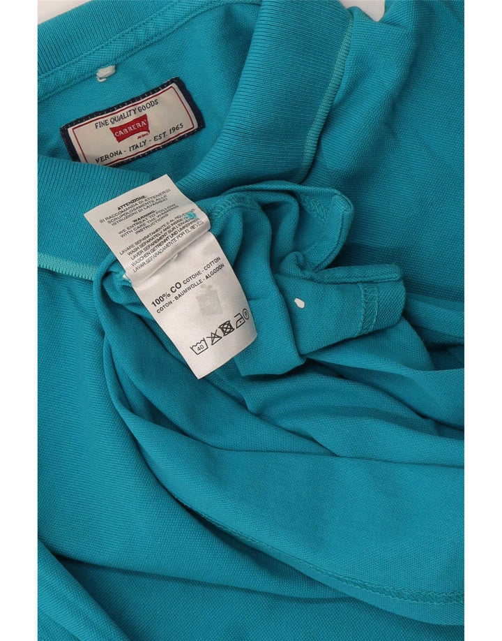 Carrera Mens Regular Polo Shirt Medium Blue Cotton