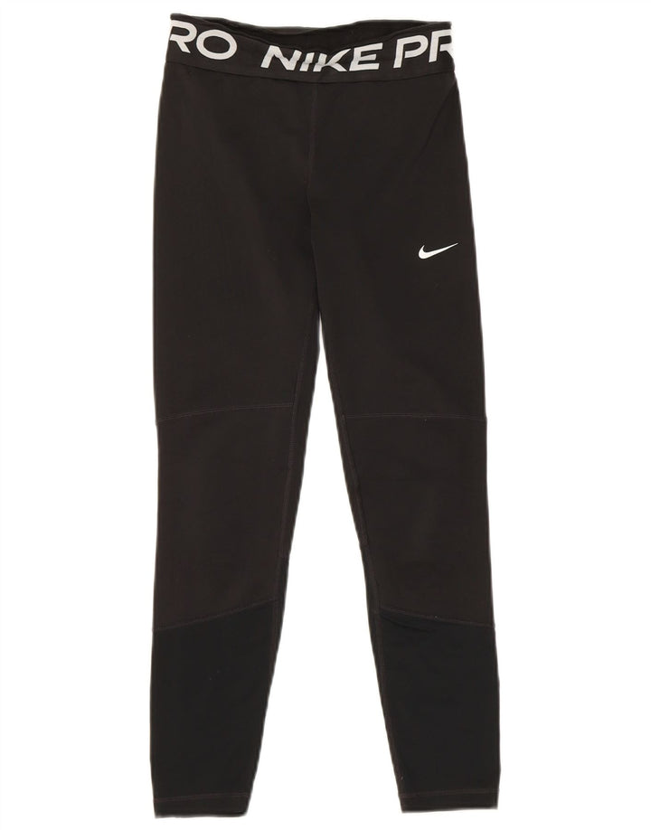 Nike Boys Dri Fit grafiske leggings 10-11 år Medium Sort Colourblock