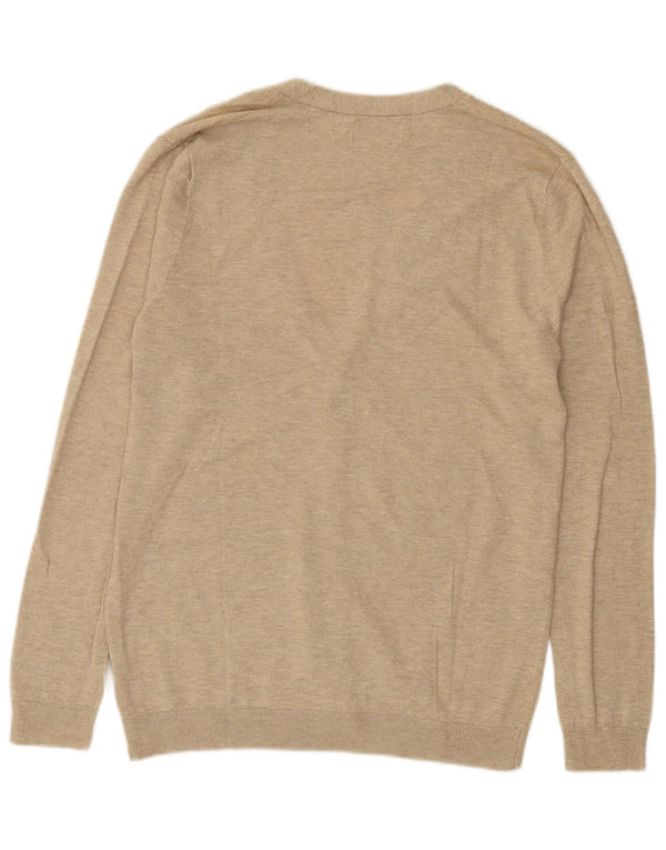Zara Mens Cardigan Sweater Medium Beige Flecked
