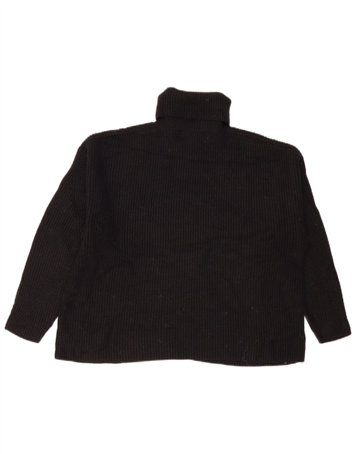 Maglione maglione oversize a collo alto Marks & Spencer da donna UK 16 grande nero