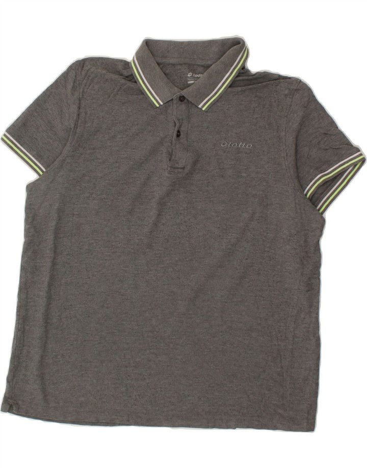 LOTTO Mens Polo Shirt XL Grey Cotton Vintage Lotto and Second-Hand Lotto from Messina Hembry 
