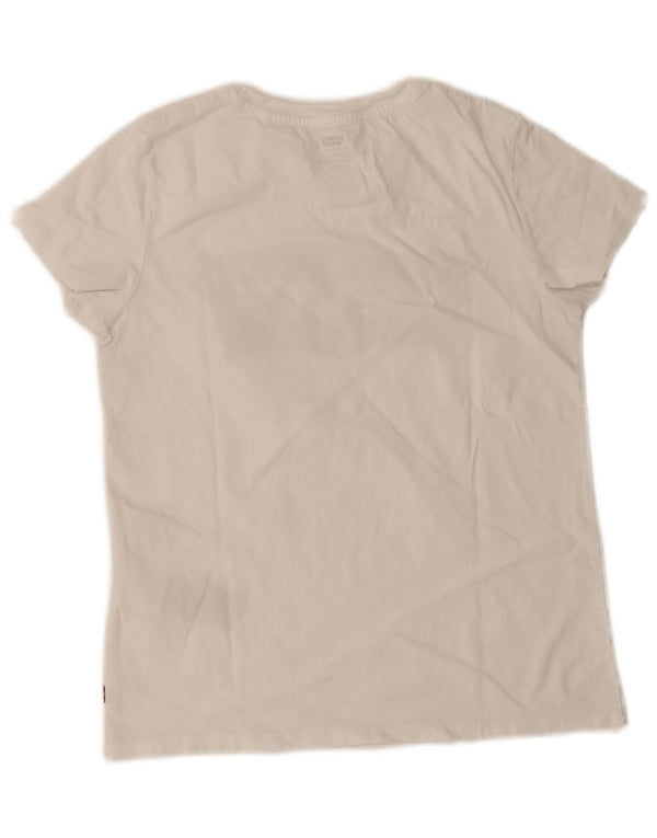 Levi's T-shirt grafica Denizen da donna Top UK 10 Small Cotone bianco