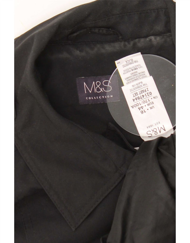 Женский тренч Marks & Spencer UK 16, большой черный полиэстер