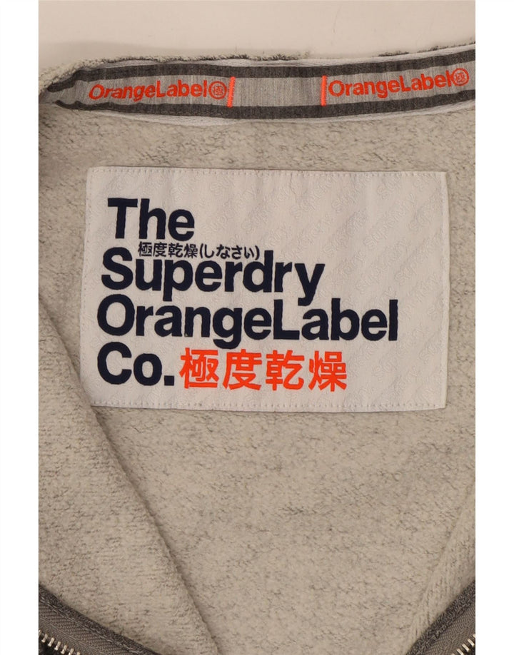 Giacca da tuta da donna con motivo astratto Superdry UK 16 grande grigia