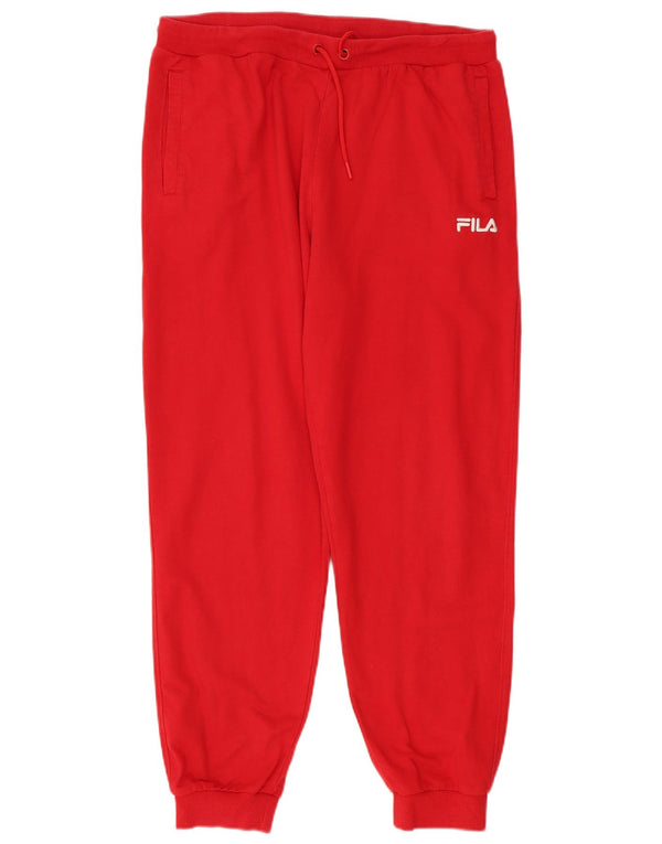 Fila Femme Pantalon De Survêtement Joggers UK 18 XL Rouge Coton