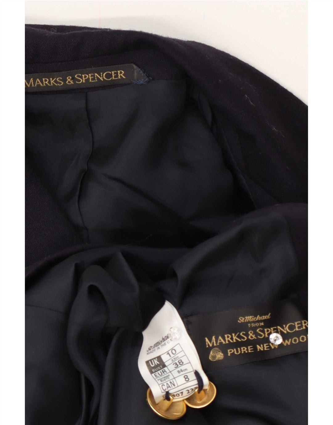 Marks & Spencer ženska prevelika jakna jakna UK 10 mala tamnoplava