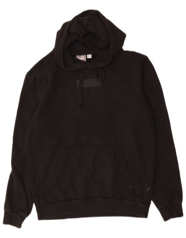 Męski sweter z kapturem Puma z grafiką, mały, czarny, bawełniany