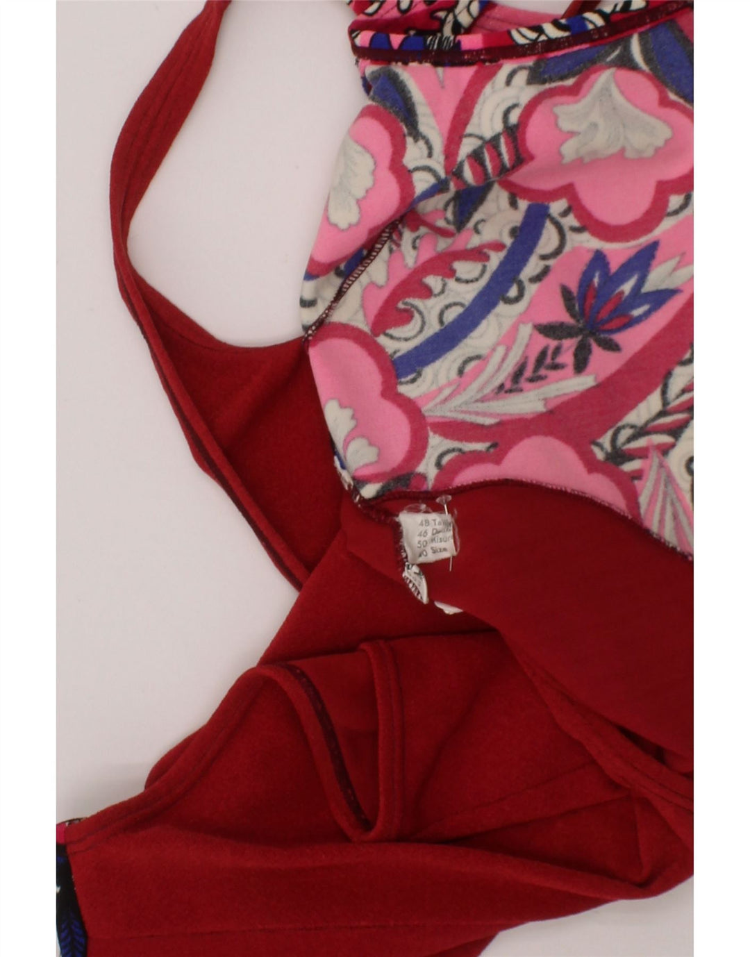 VINTAGE Womens Swimwear EU 40 Medium Red Floral Vintage Vintage and Second-Hand Vintage from Messina Hembry 