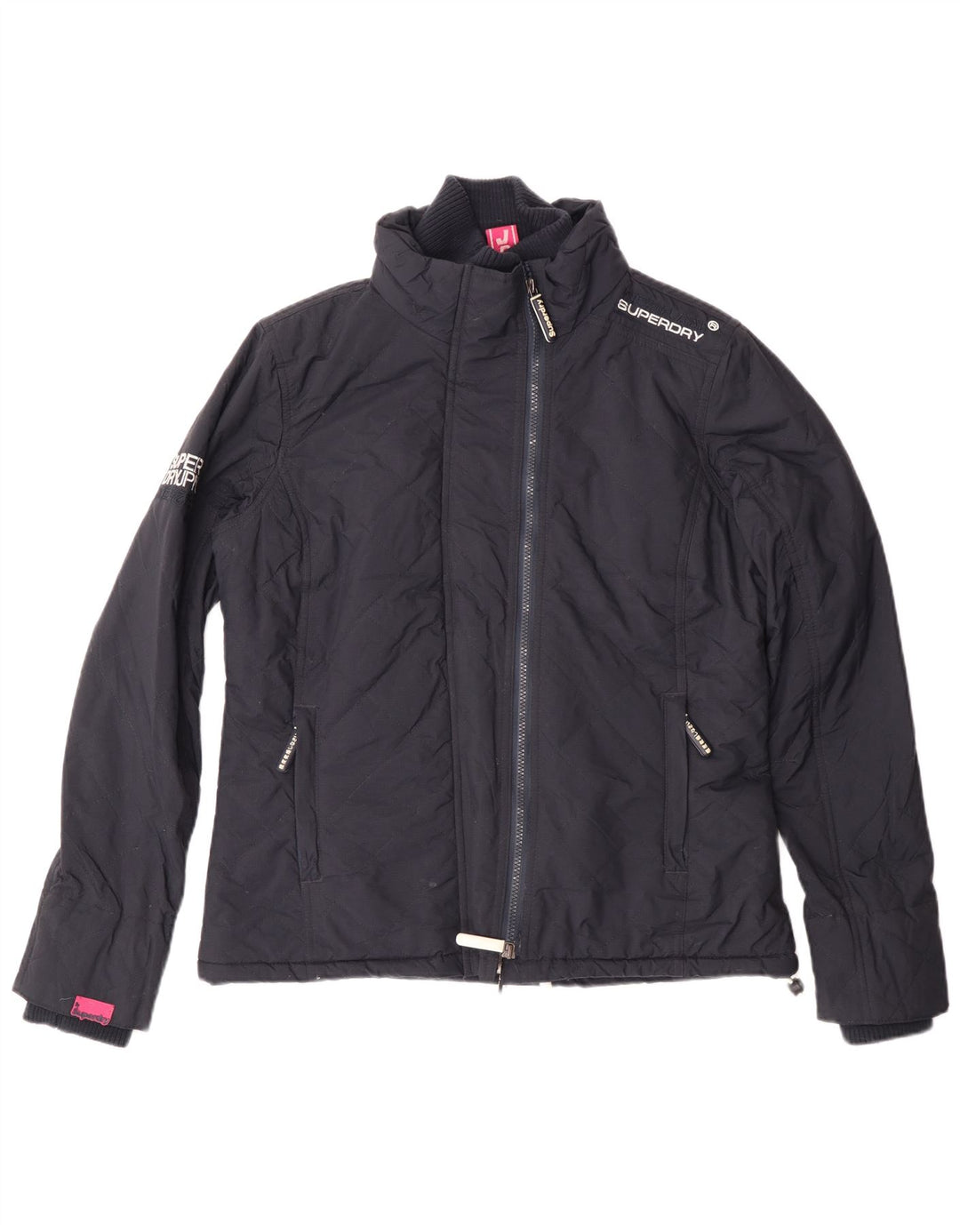 Superdry Womens Windcheater Windbreaker Jacket UK 16 Large Navy Blue Nylon