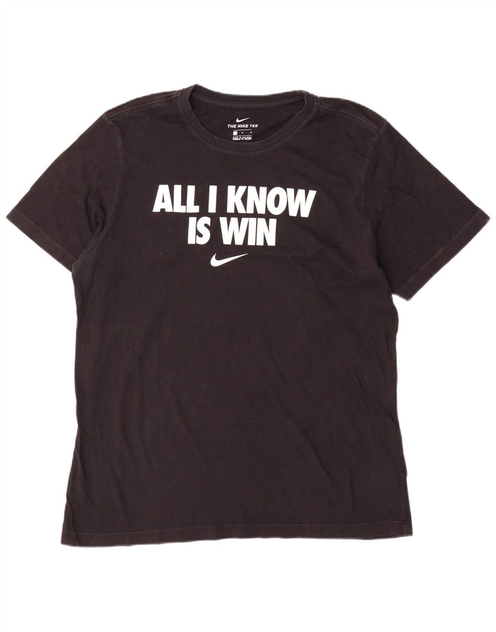 Nike Mens Graphic T-Shirt Top Large Black Cotton