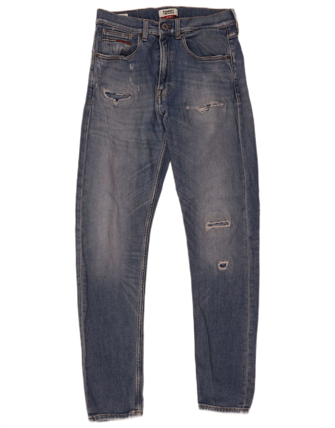 Tommy Hilfiger Mens Distressed Slim Jeans W28 L30 Blue Cotton