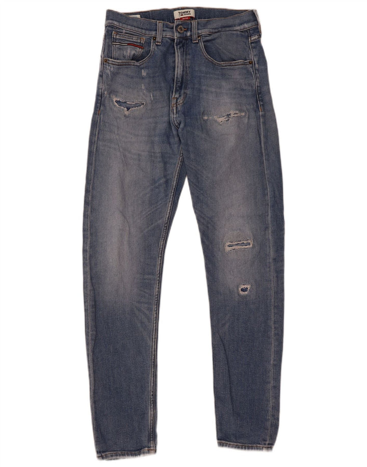 Tommy Hilfiger Mens Distressed Slim Jeans W28 L30 Blue Cotton