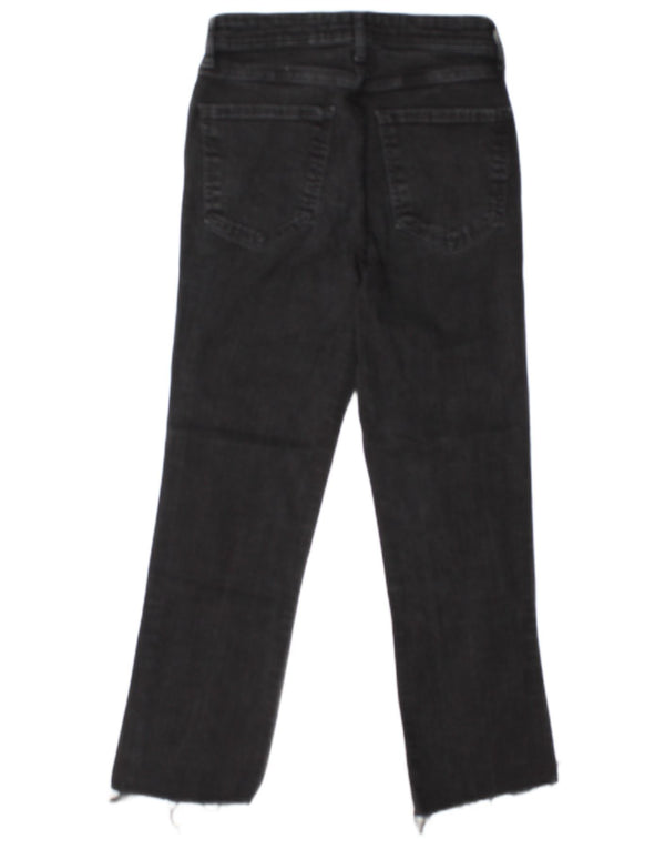 Zara Womens Crop High Waist Jeans EU 38 Small W28 L25 Black Bomuld