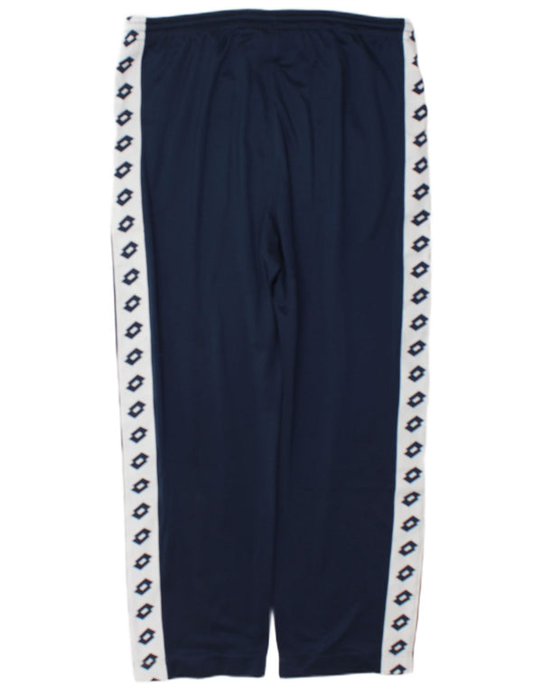 Lotto Mens Graphic Tracksuit Trousers Large Navy Blue Colourblock