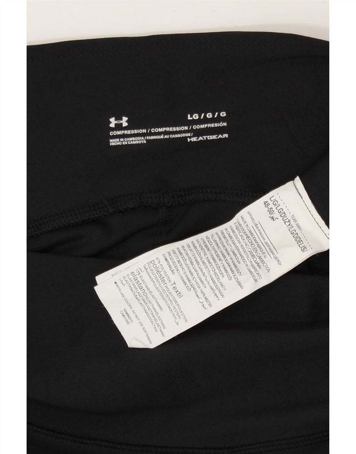 Under Armour Womens Heat Gear Leggings UK 14 Large Black Polyester