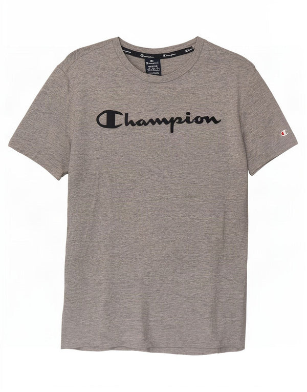 Champion Mens Graphic T-Shirt Top Medium Grey Flecked