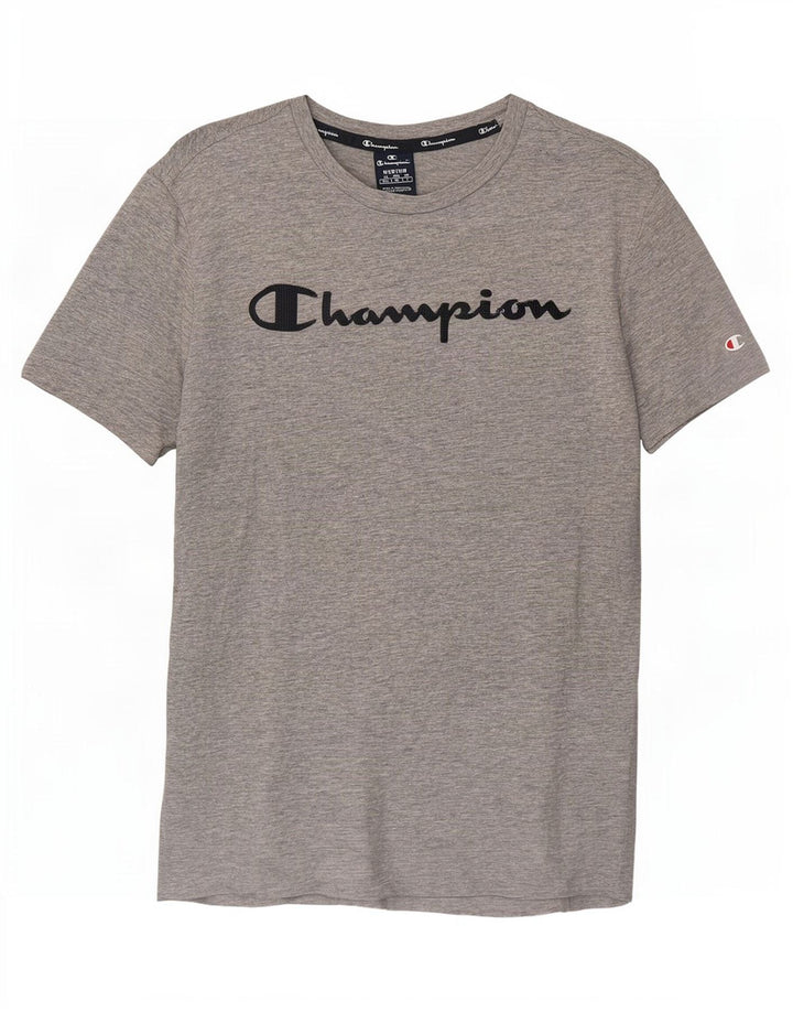 T-shirt grafica da uomo Champion Top grigio medio chiazzato