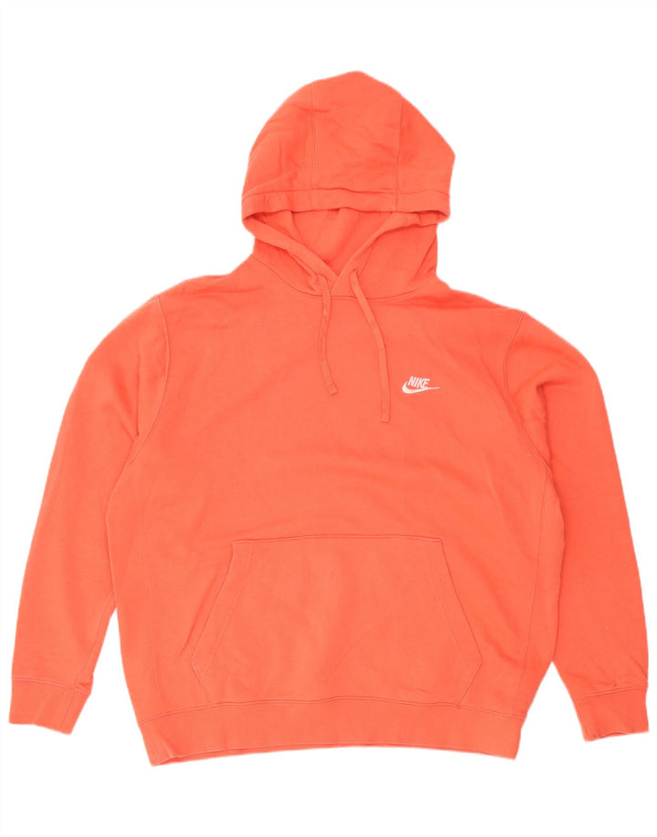 Nike Mens Hoodie Jumper XL Orange Cotton