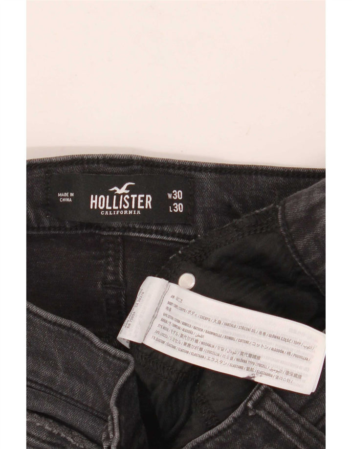 Hollister Mens Distressed Slim Jeans W30 L30 Grey Cotton