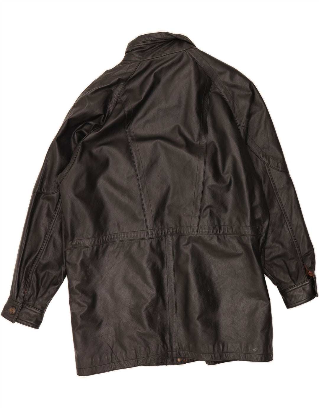 DANIER Mens Leather Coat UK 38 Medium Black Leather Vintage Danier and Second-Hand Danier from Messina Hembry 