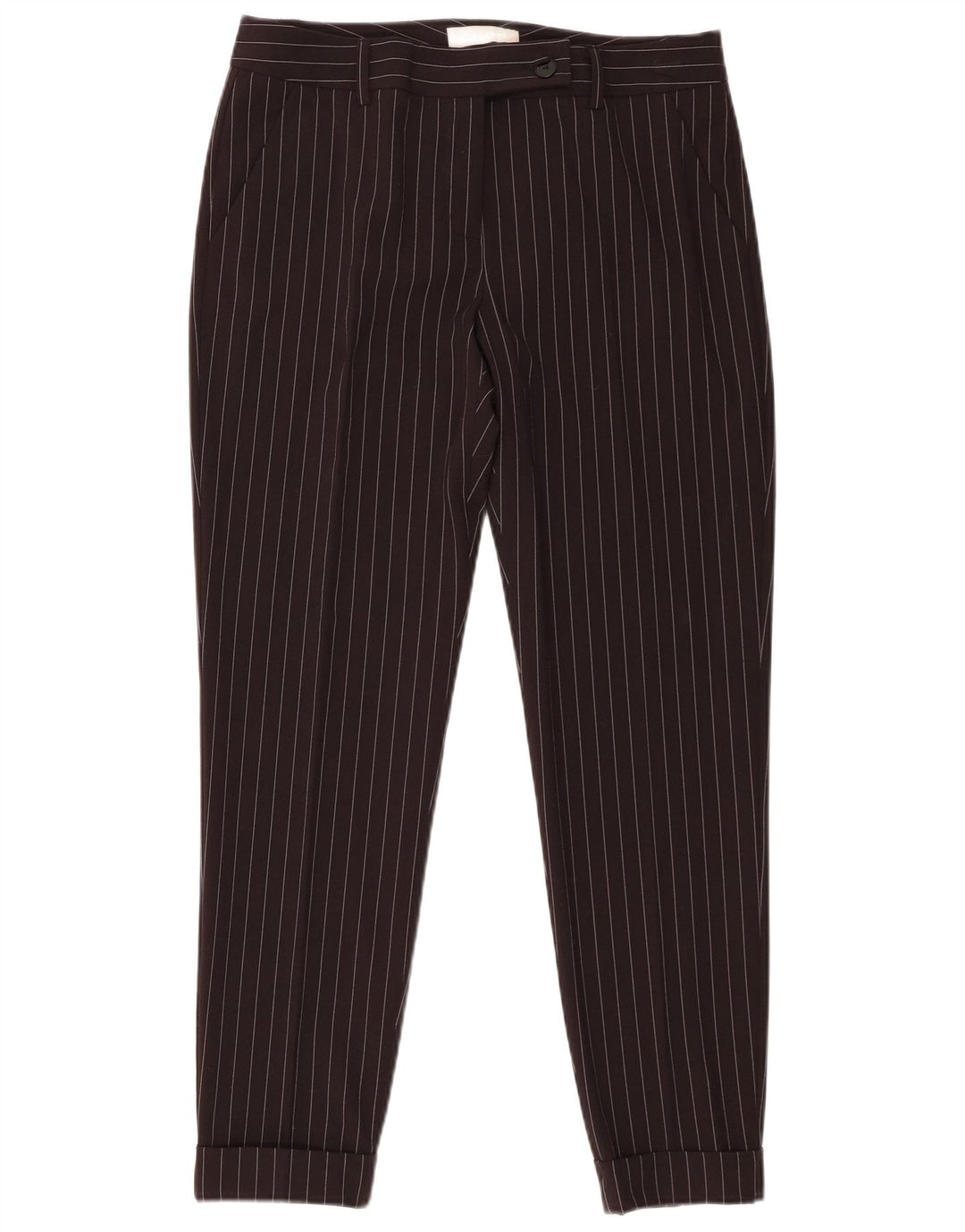 Stefanel Dame Slim Suit Bukser W32 L28 Sort Stribet