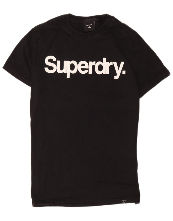 Superdry Mens Graphic T-Shirt Top Medium Black Cotton