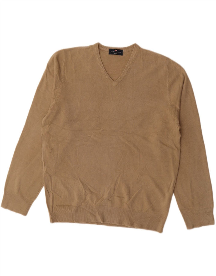 MARKS & SPENCER Mens V-Neck Jumper Sweater UK 41/43 Large Beige