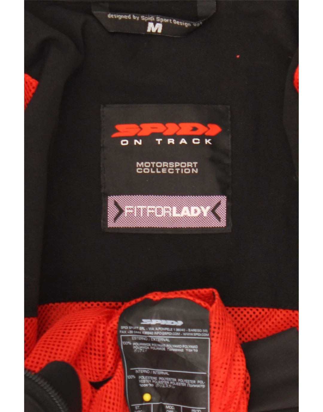 Spidi Womens Motorcycle Graphic Racer Jacket UK 14 Medium Black Polyamide