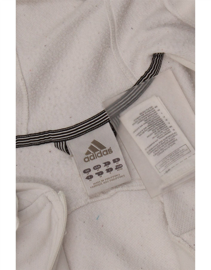 Adidas Mens Graphic Zip Hoodie Sweater Medium White Cotton
