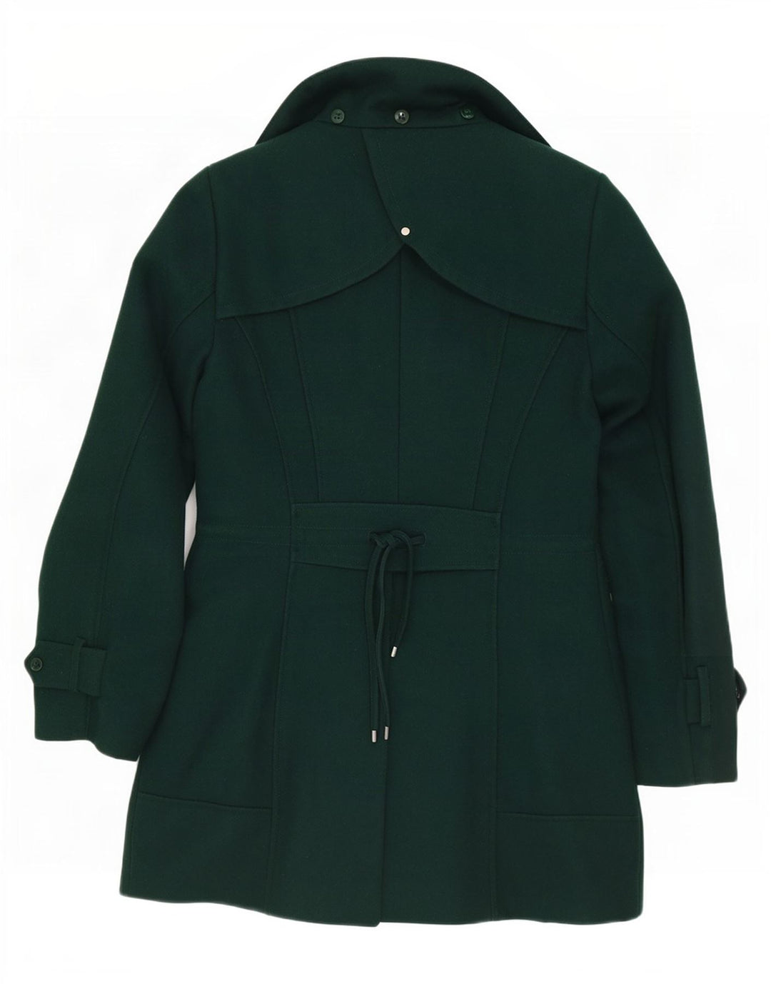 Calvin Klein Womens Trench Coat UK 10 Small Green Wool Classic