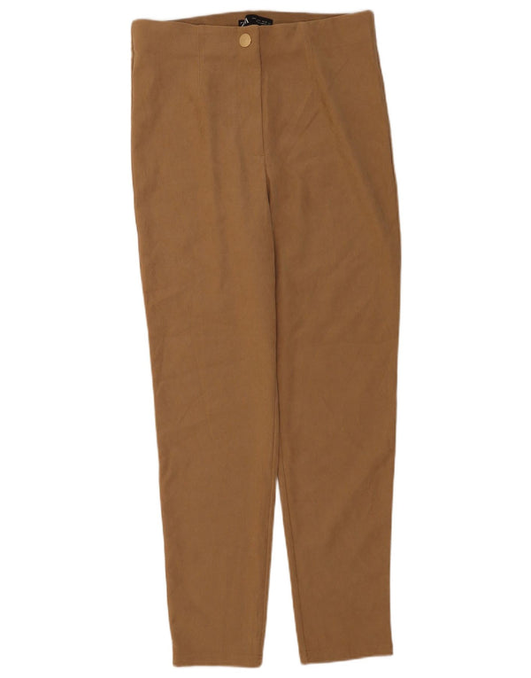 Zara Pantalon décontracté slim pour femme Large W30 L28 Marron