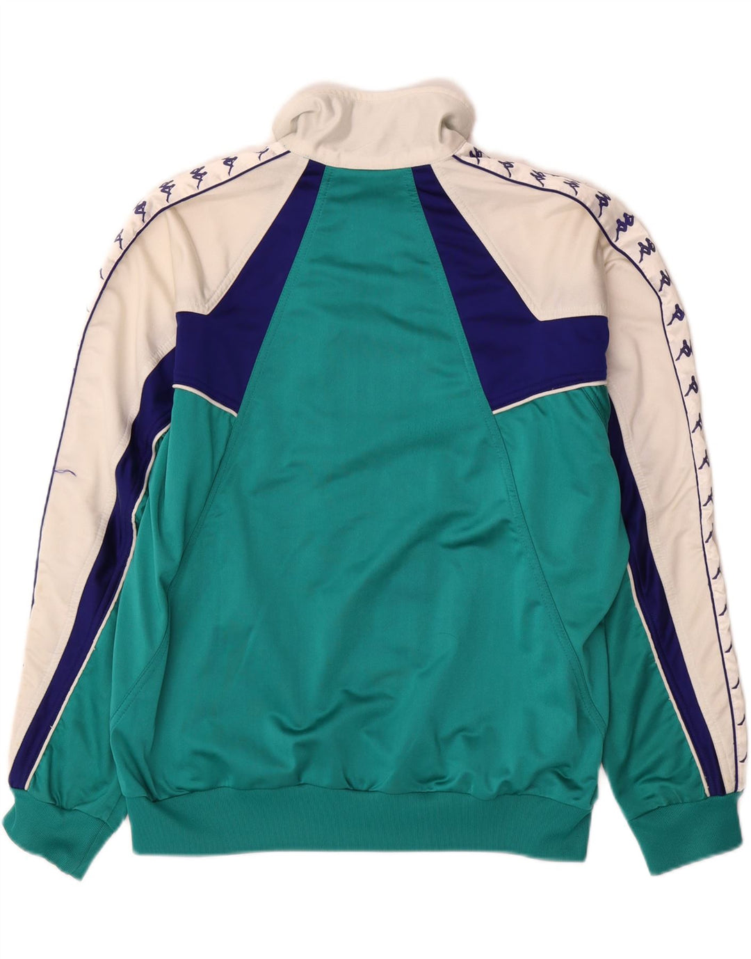 Kappa Mens Graphic Tracksuit Top Jacket Large Green Colourblock