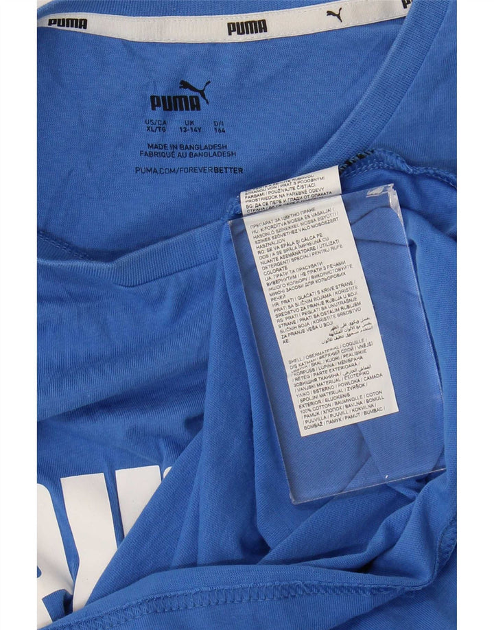 Puma Boys Graphic Vest Top 13-14 Years Blue Cotton