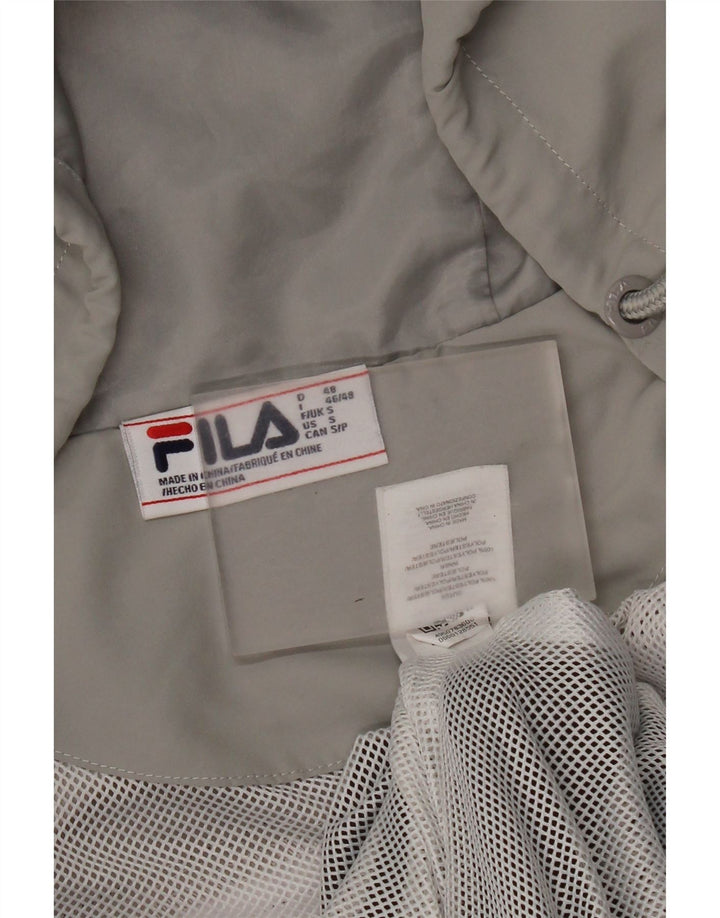 Pulover Fila pentru bărbați, cu fermoar, poliester color bloc, gri mic