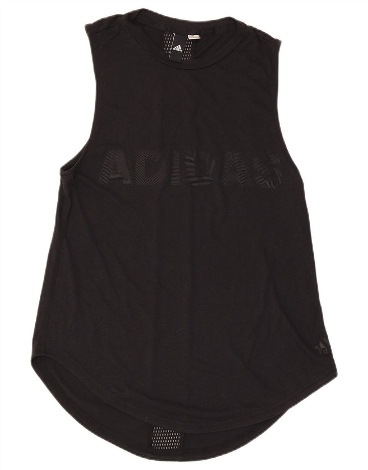 ADIDAS Womens Graphic Vest Top UK 8 Small Black