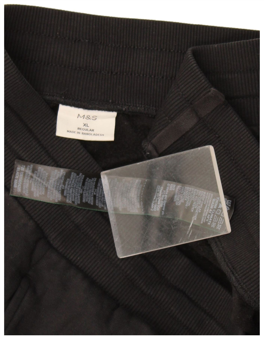 Marks & Spencer Mens Regular Tracksuit Trousers Joggers XL  Black Cotton