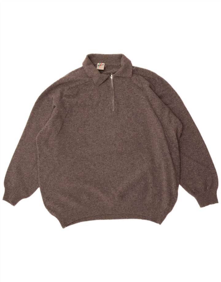 Walbusch Mens Studio Pitti Polo Neck Jumper Sweater 2XL Grey Virgin Wool